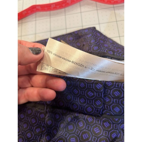 Massimo Dutti purple and black geometric print pants, size 8 - Picture 6 of 9